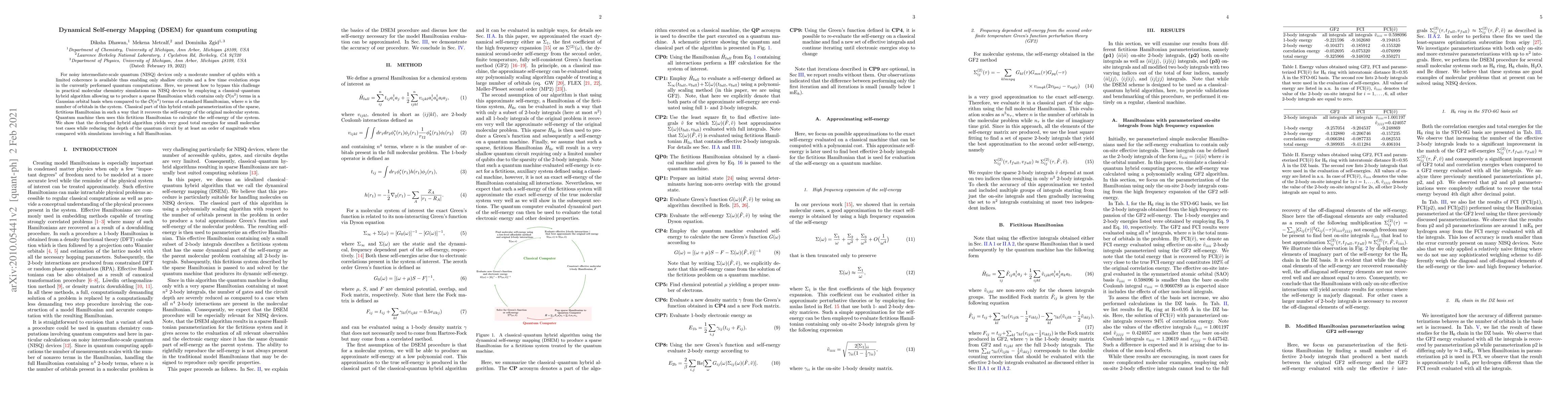 Thumbnail for Dynamical Self-energy Mapping (DSEM) for quantum computing
