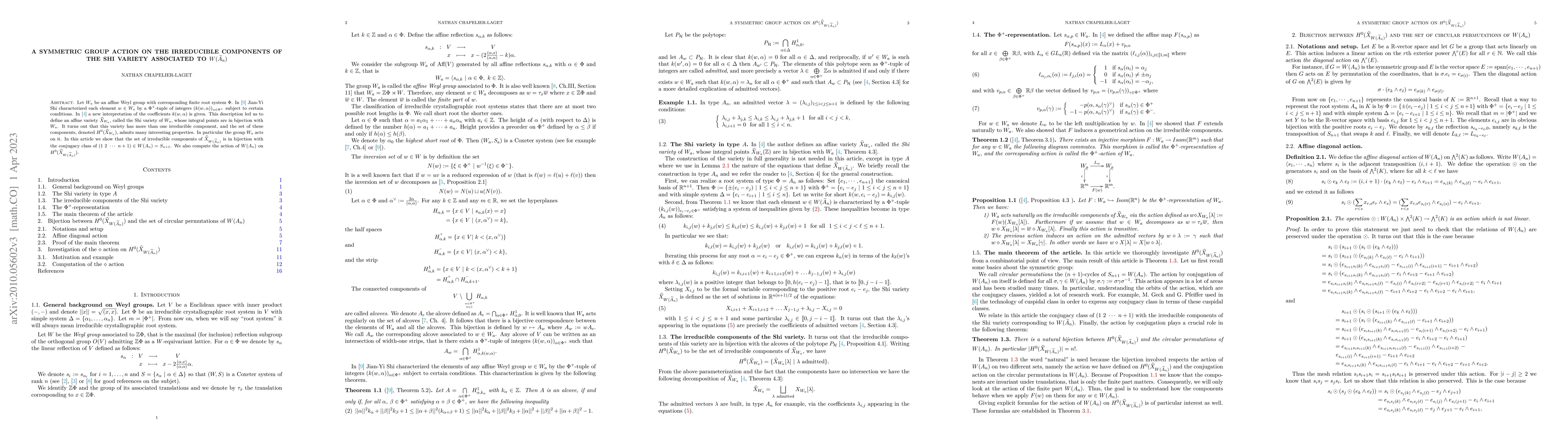 Thumbnail for A symmetric group action on the irreducible components of the Shi
  variety associated to $W(\widetilde{A}_n)$