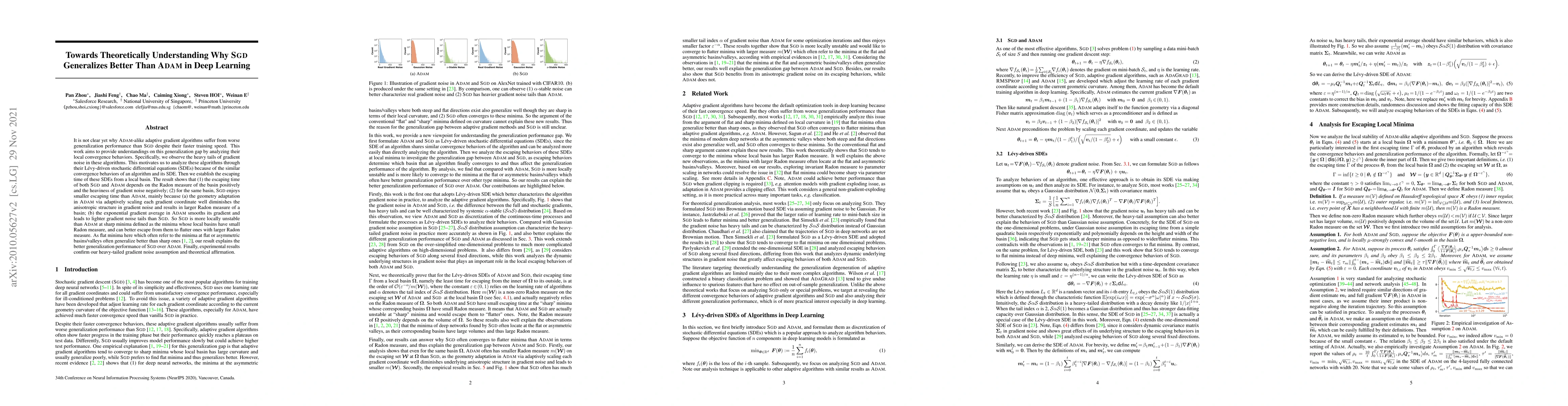 Thumbnail for Towards Theoretically Understanding Why SGD Generalizes Better Than ADAM
  in Deep Learning