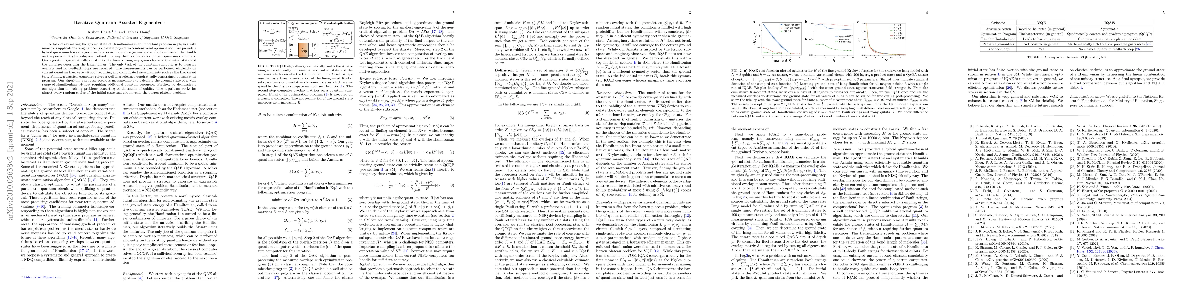 Thumbnail for Iterative Quantum Assisted Eigensolver