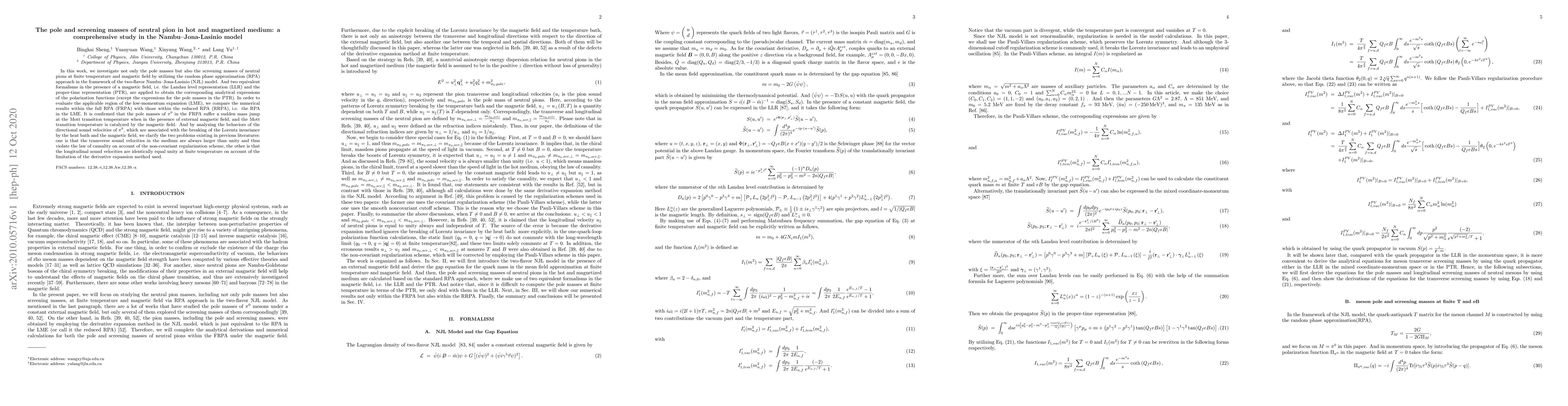 Thumbnail for The pole and screening masses of neutral pion in hot and magnetized
  medium: a comprehensive study in the Nambu--Jona-Lasinio model