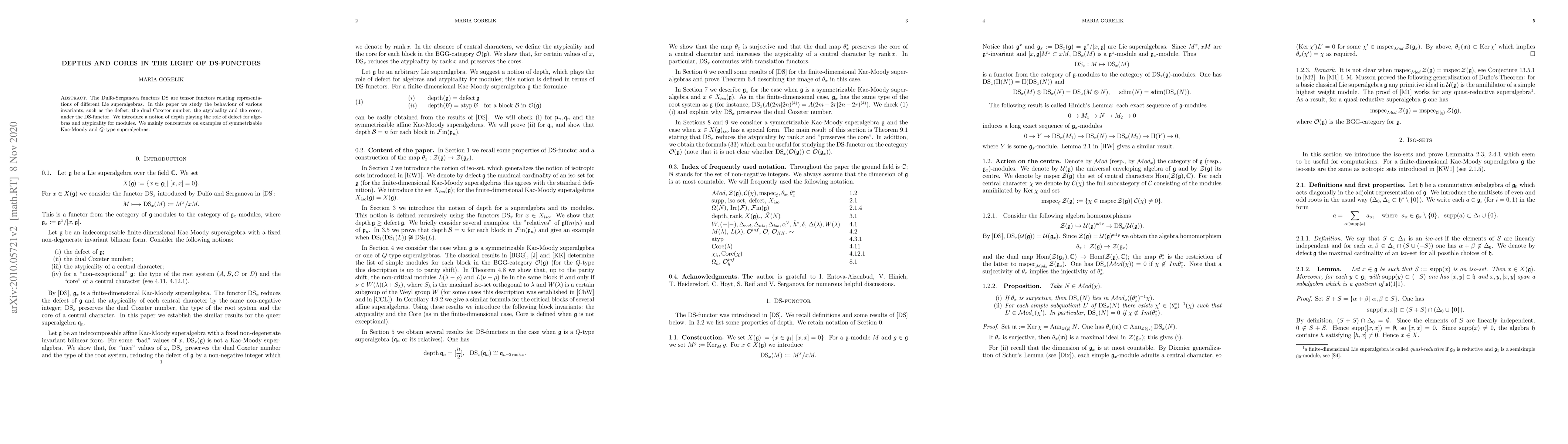Thumbnail for Depths and cores in the light of DS-functors