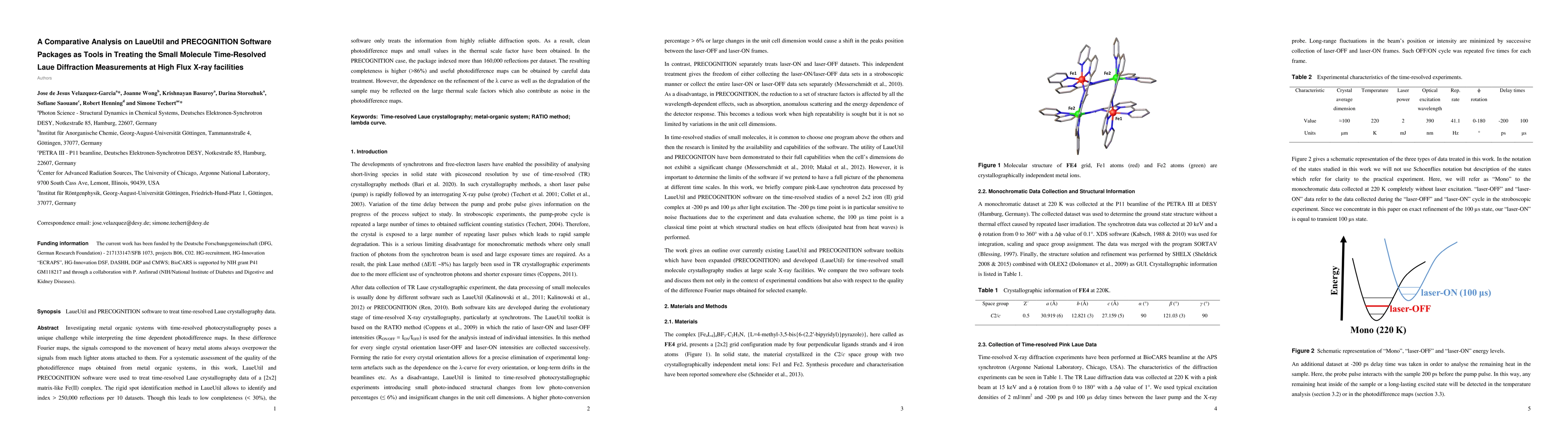 Thumbnail for A Comparative Analysis on LaueUtil and PRECOGNITION Software Packages as
  Tools in Treating the Small Molecule Time-Resolved Laue Diffraction
  Measurements at High Flux X-ray facilities