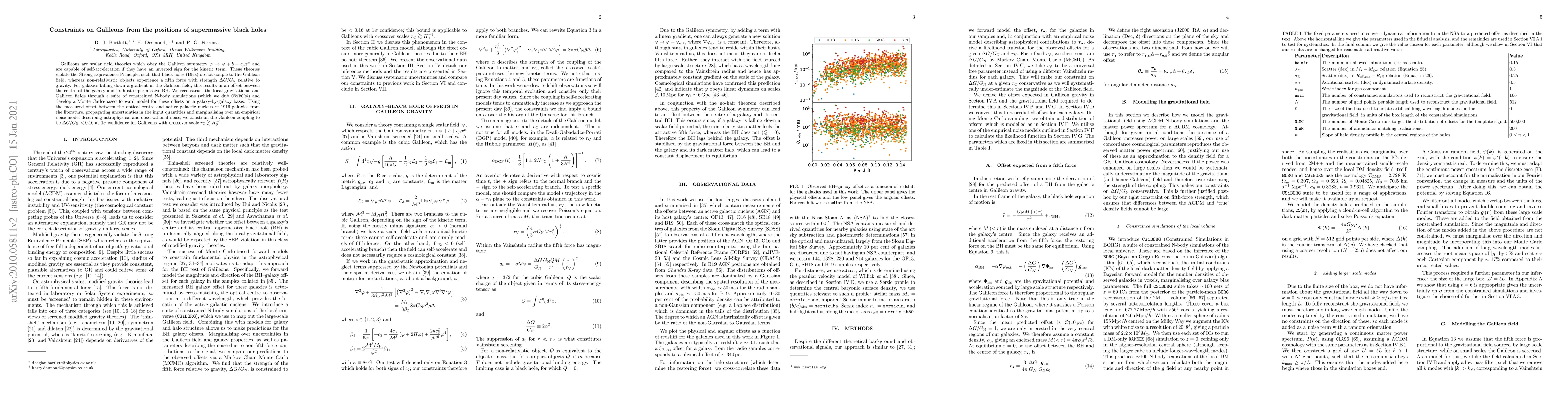 Thumbnail for Constraints on galileons from the positions of supermassive black holes
