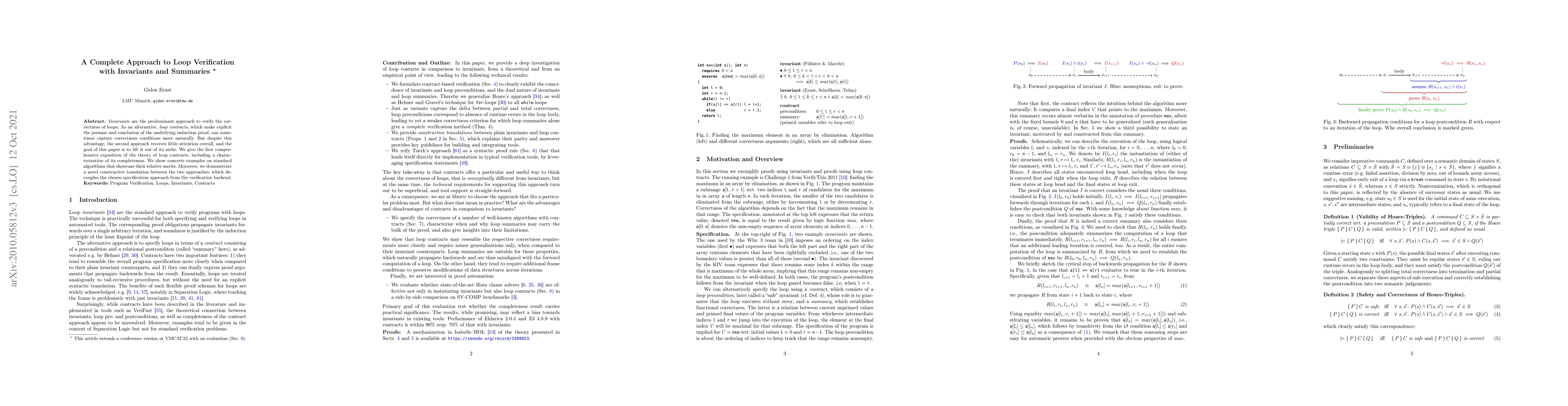 Thumbnail for A Complete Approach to Loop Verification with Invariants and Summaries