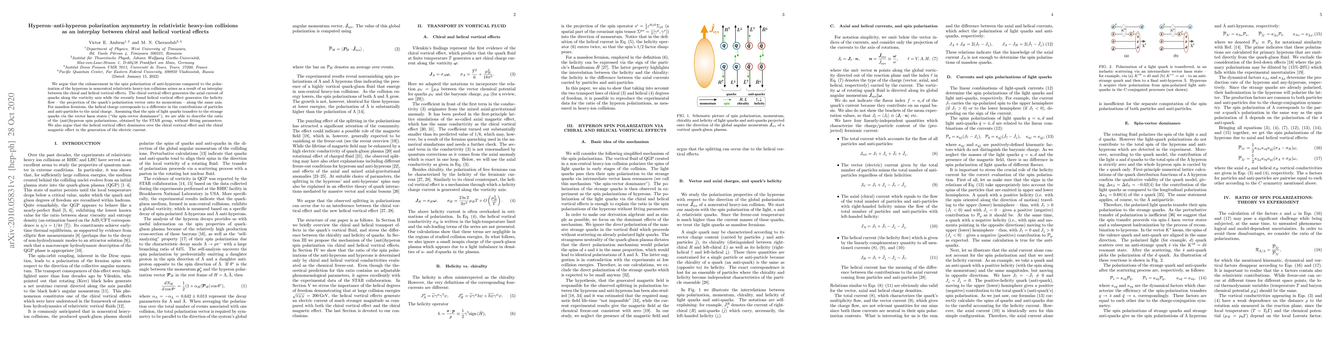 Thumbnail for Hyperon--anti-hyperon polarization asymmetry in relativistic heavy-ion
  collisions as an interplay between chiral and helical vortical effects