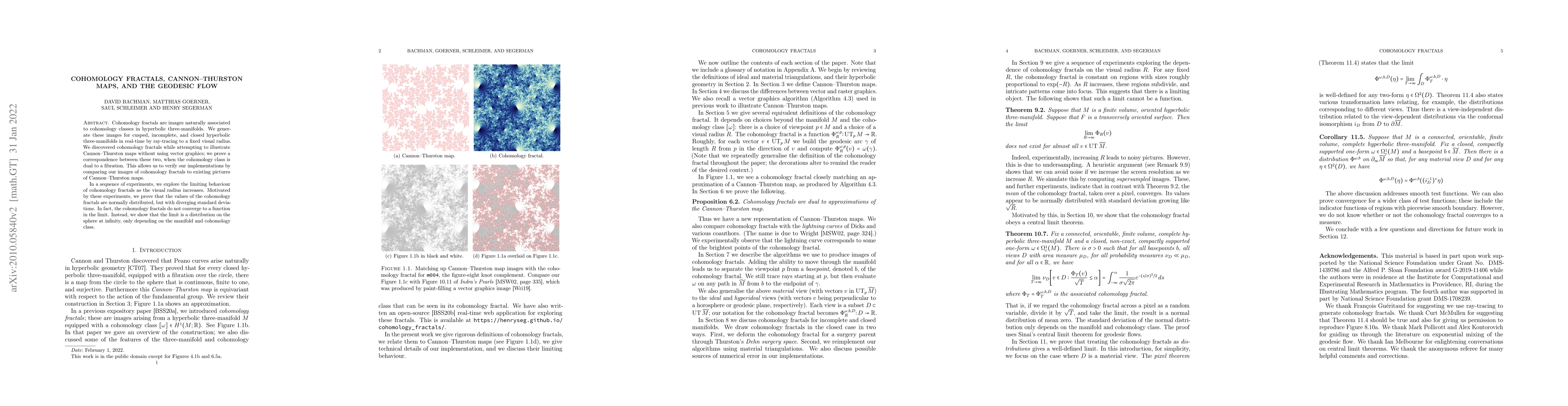 Thumbnail for Cohomology fractals, Cannon-Thurston maps, and the geodesic flow