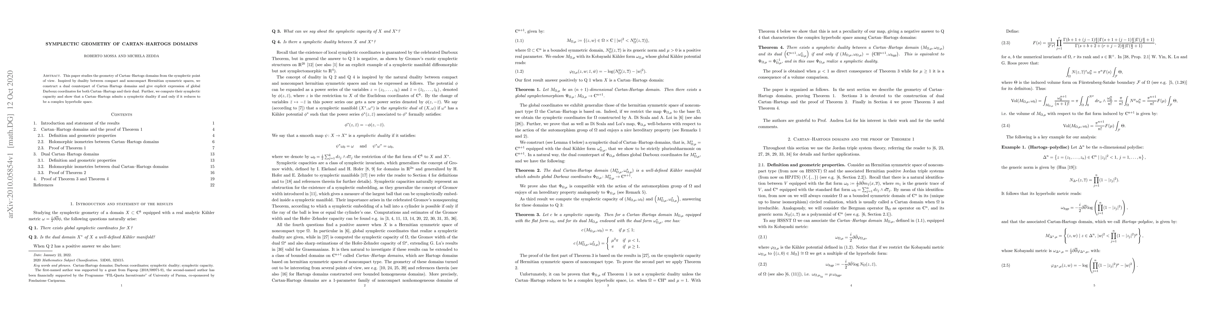 Thumbnail for Symplectic geometry of Cartan-Hartogs domains