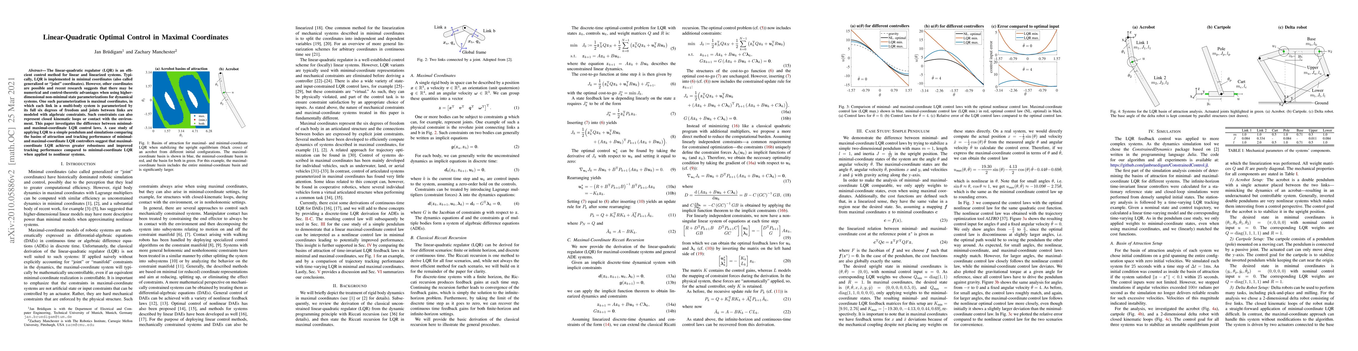 Thumbnail for Linear-Quadratic Optimal Control in Maximal Coordinates