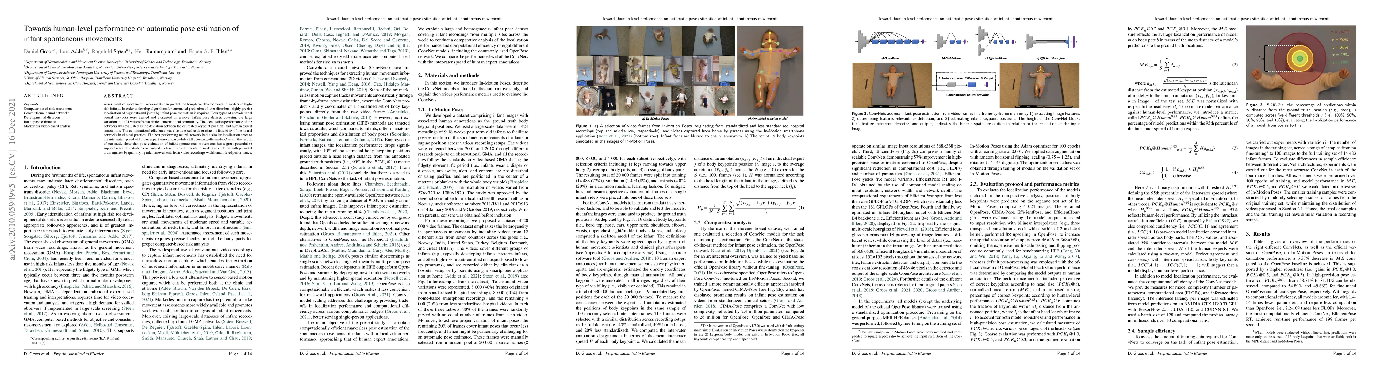 Thumbnail for Towards human-level performance on automatic pose estimation of infant
  spontaneous movements