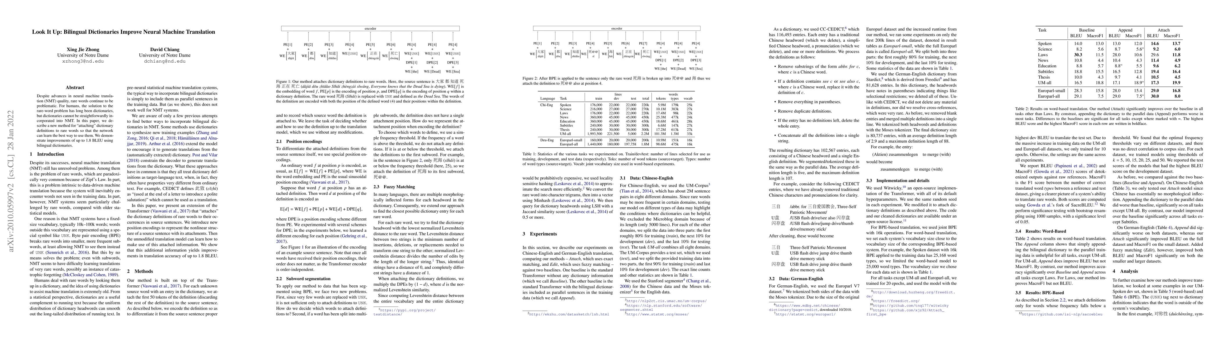 Thumbnail for Look It Up: Bilingual Dictionaries Improve Neural Machine Translation