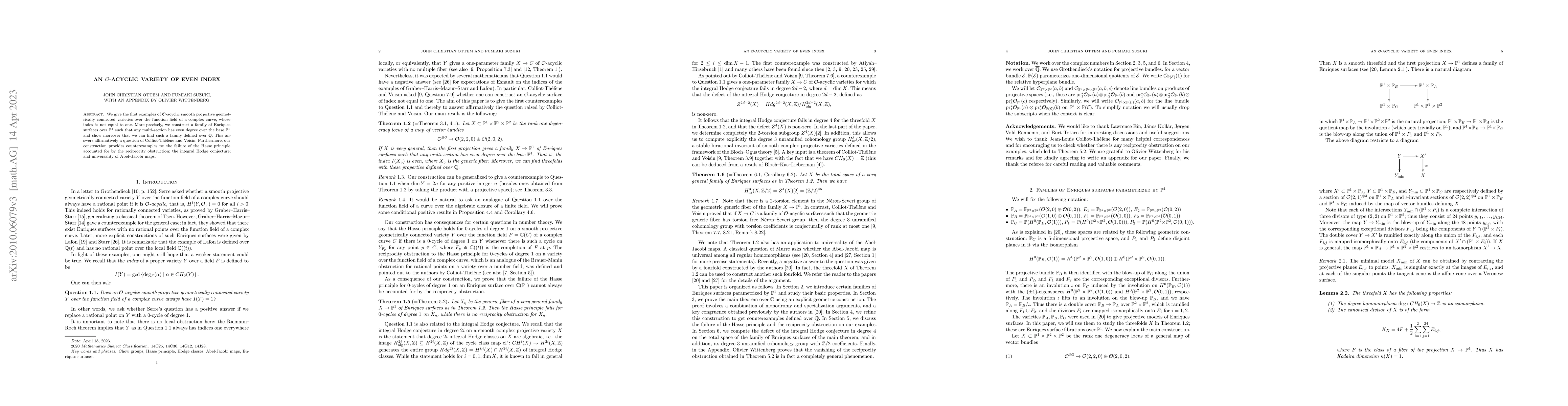 Thumbnail for An $\mathcal{O}$-acyclic variety of even index