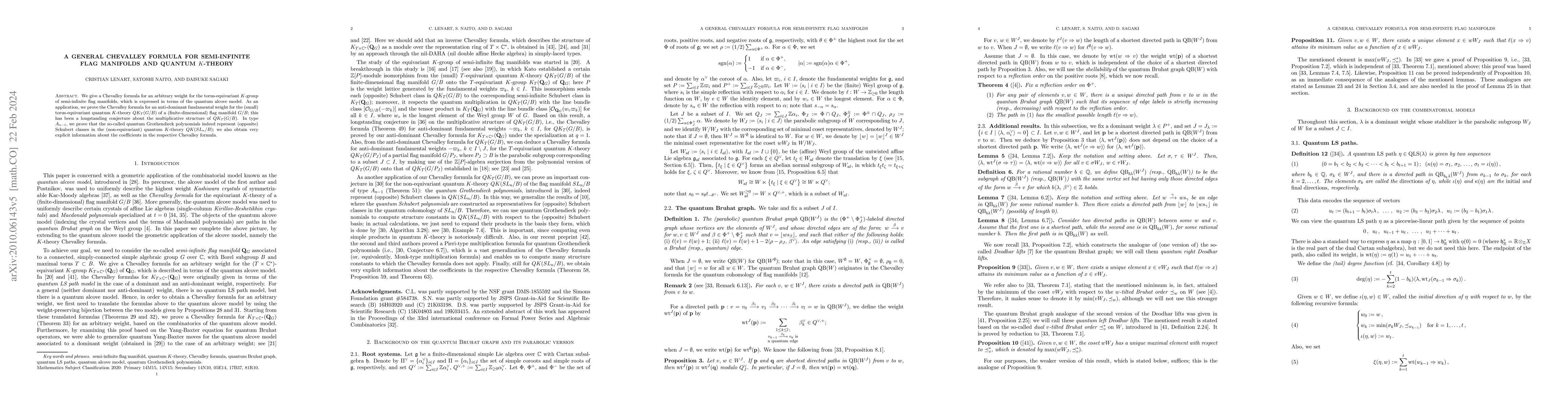 Thumbnail for A general Chevalley formula for semi-infinite flag manifolds and quantum
  K-theory