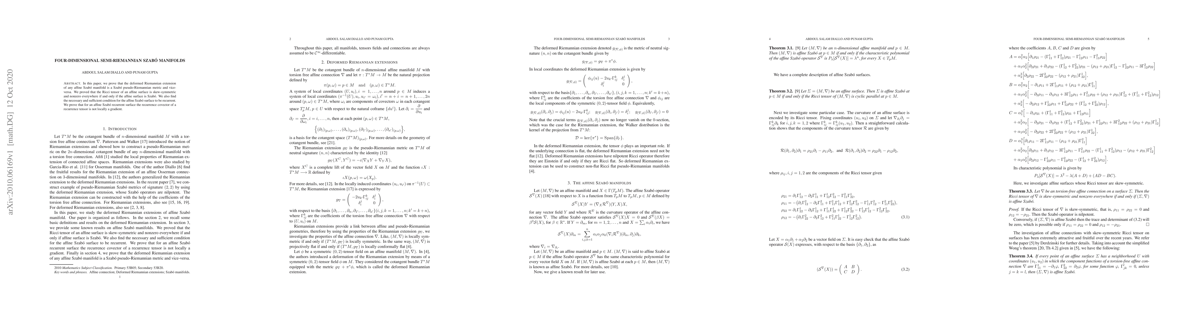 Thumbnail for Four-dimensional semi-Riemannian Szab\'o manifolds