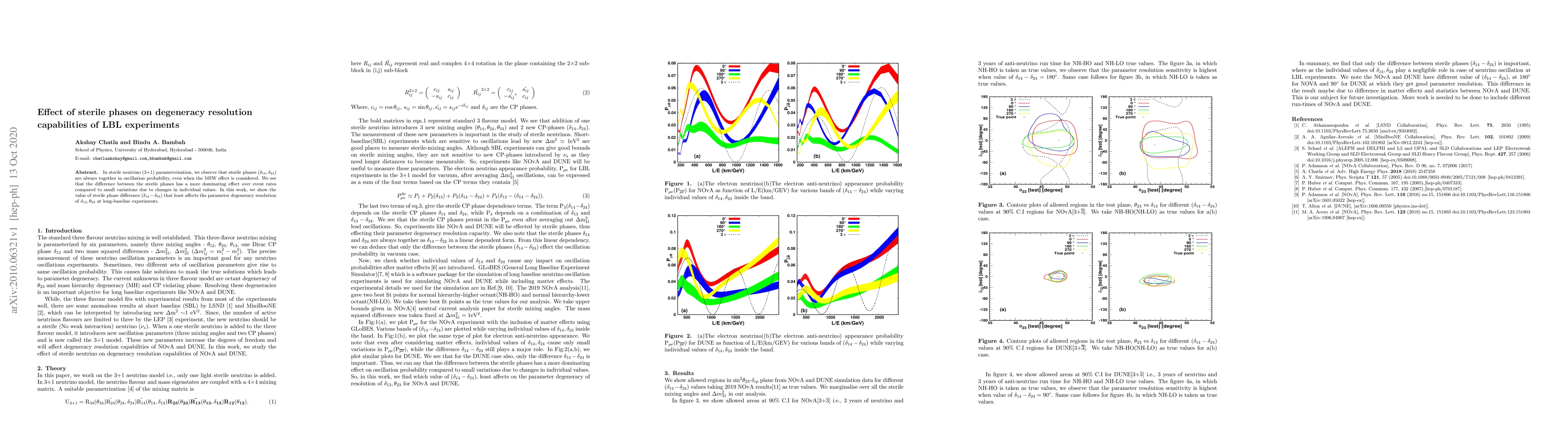 Thumbnail for Effect of sterile phases on degeneracy resolution capabilities of LBL
  experiments