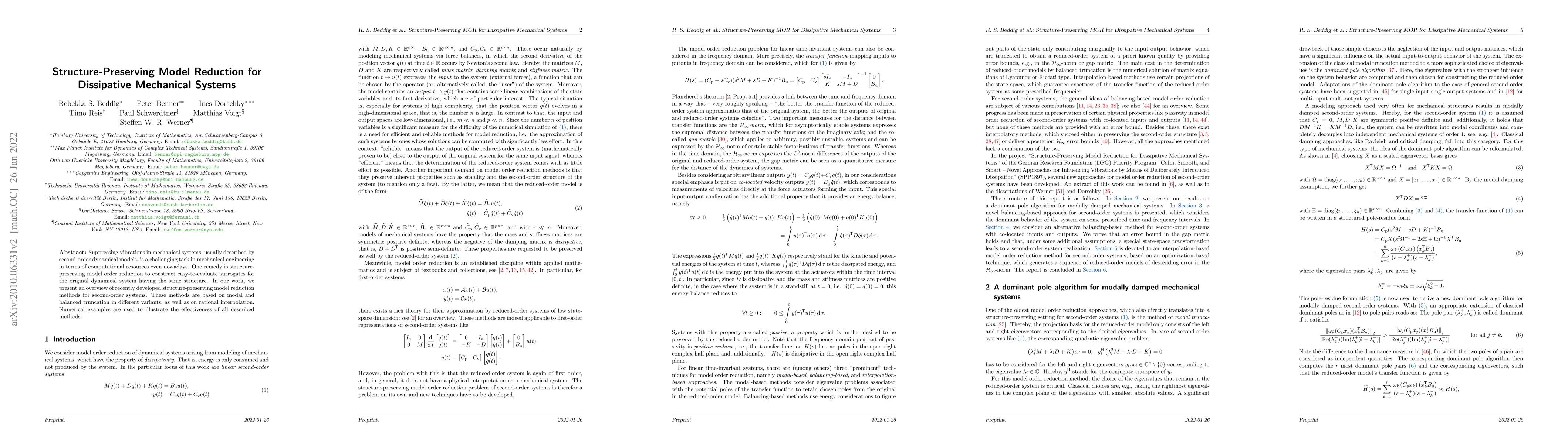 Thumbnail for Structure-Preserving Model Reduction for Dissipative Mechanical Systems