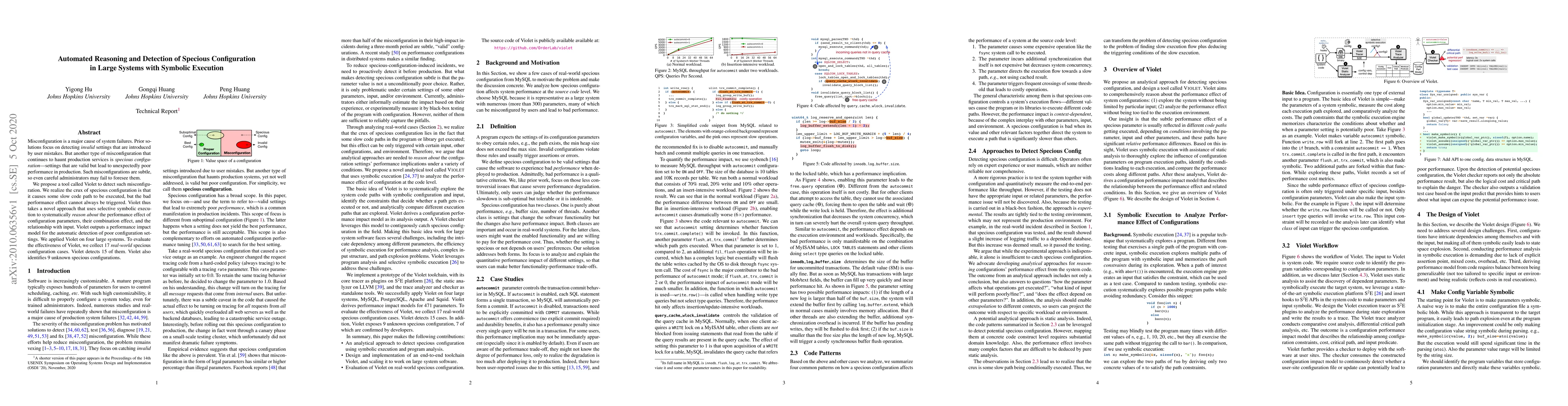 Thumbnail for Automated Reasoning and Detection of Specious Configuration in Large
  Systems with Symbolic Execution