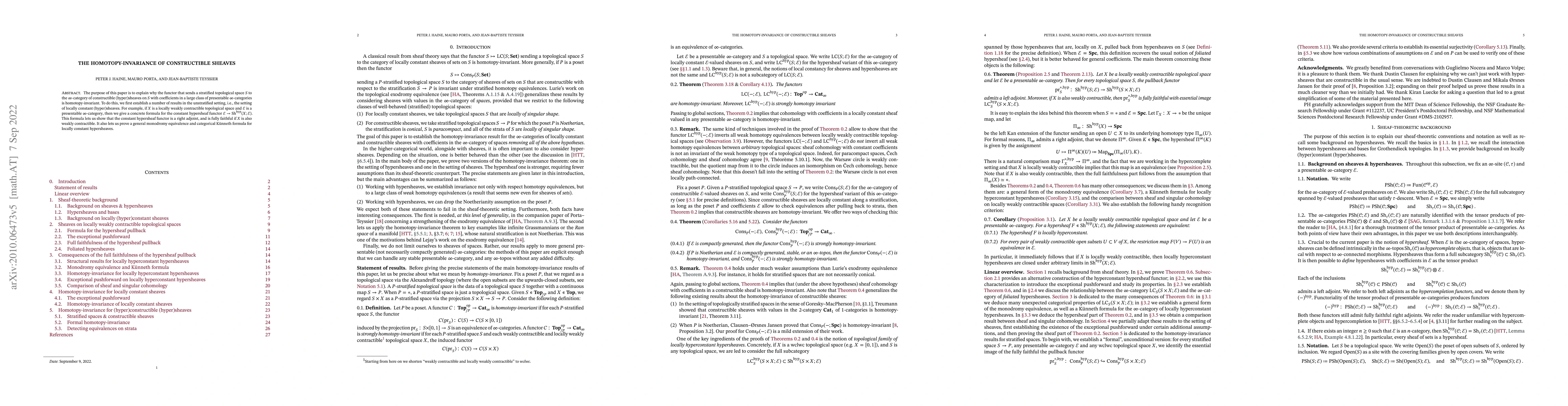 Thumbnail for The homotopy-invariance of constructible sheaves