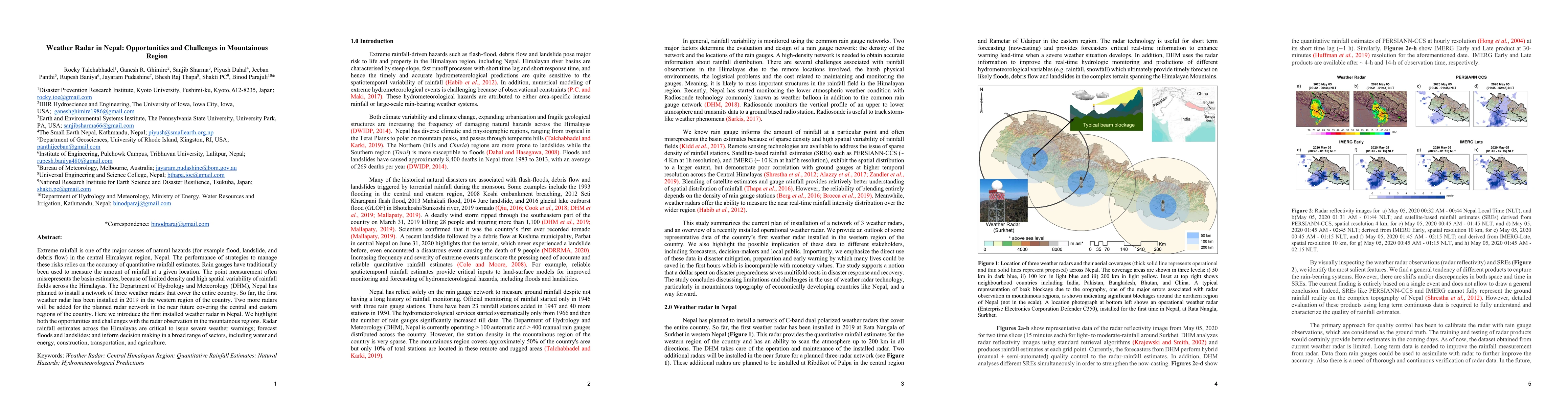 Thumbnail for Weather Radar in Nepal: Opportunities and Challenges in Mountainous
  Region