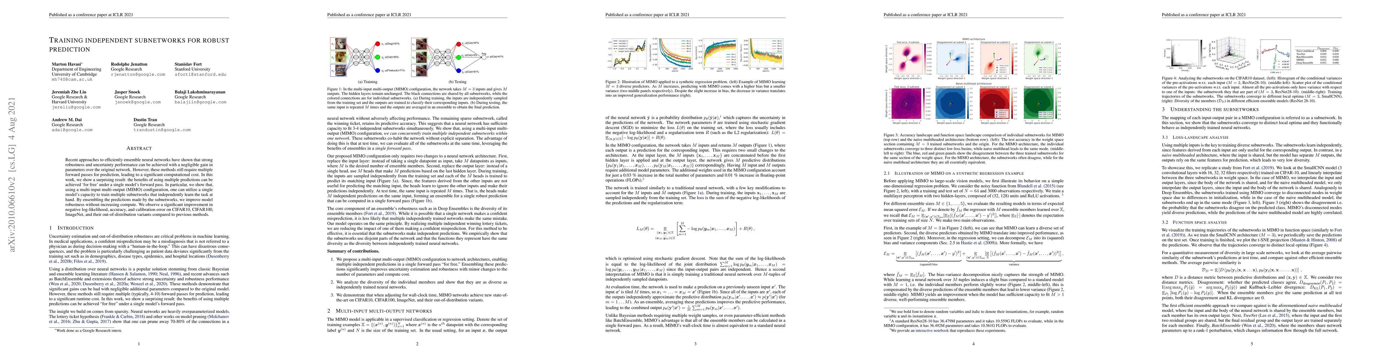 Thumbnail for Training independent subnetworks for robust prediction