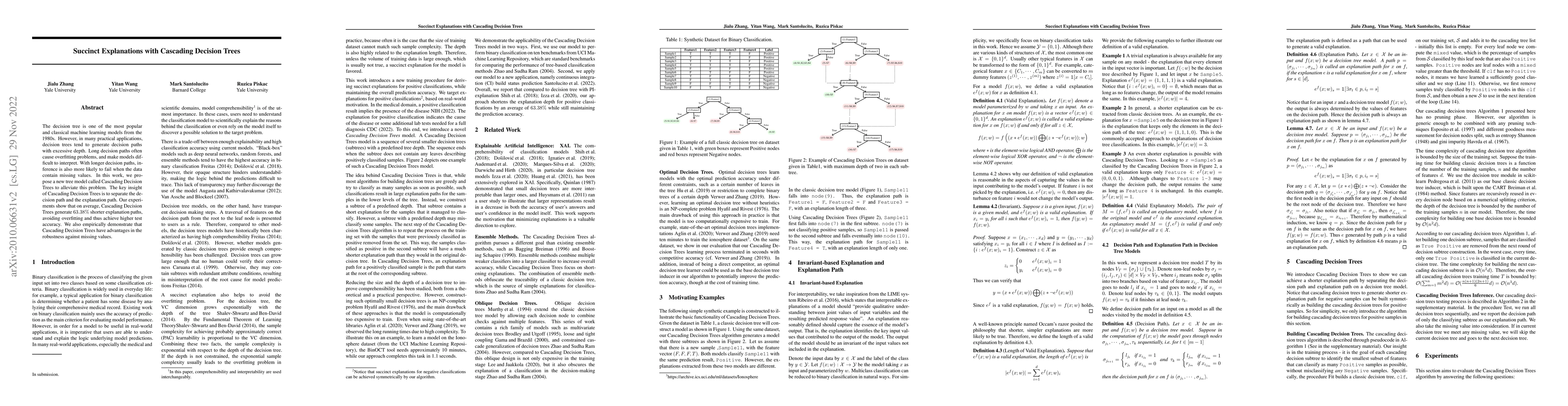 Thumbnail for Succinct Explanations With Cascading Decision Trees