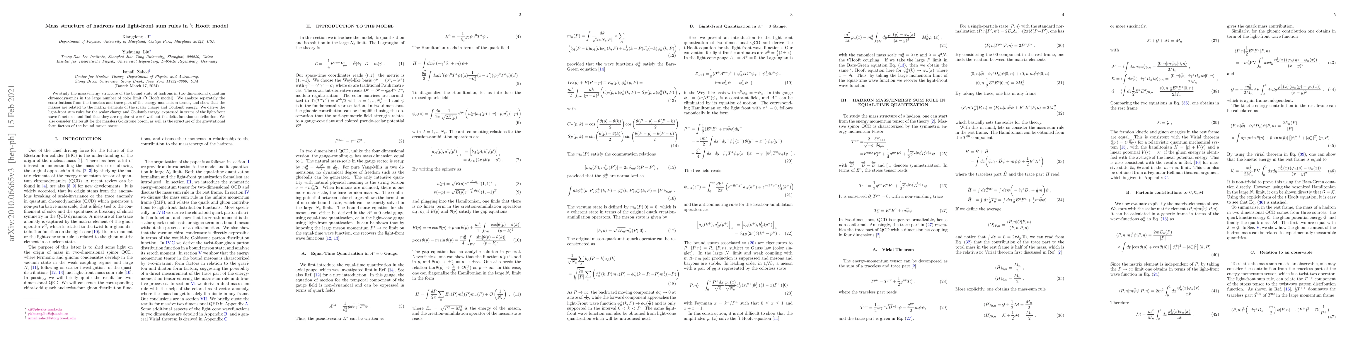 Thumbnail for Mass structure of hadrons and light-front sum rules in t' Hooft model