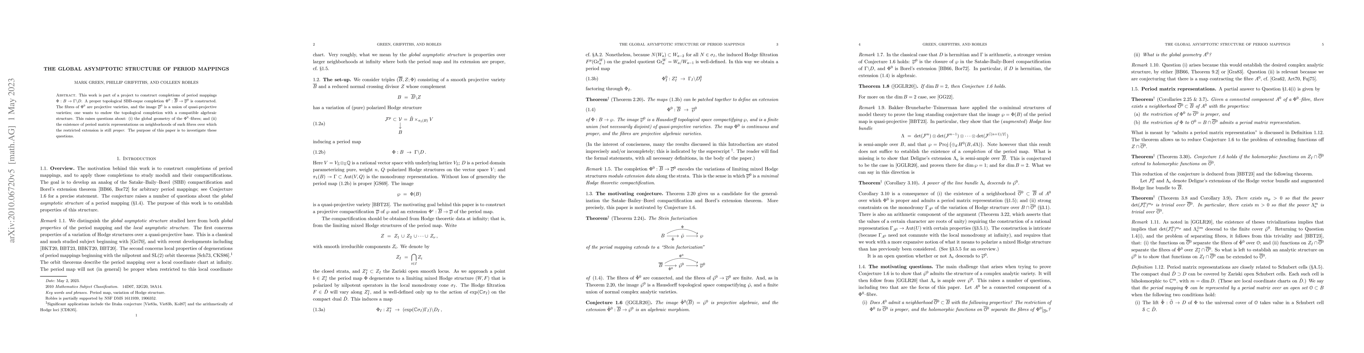 Thumbnail for The global asymptotic structure of period mappings