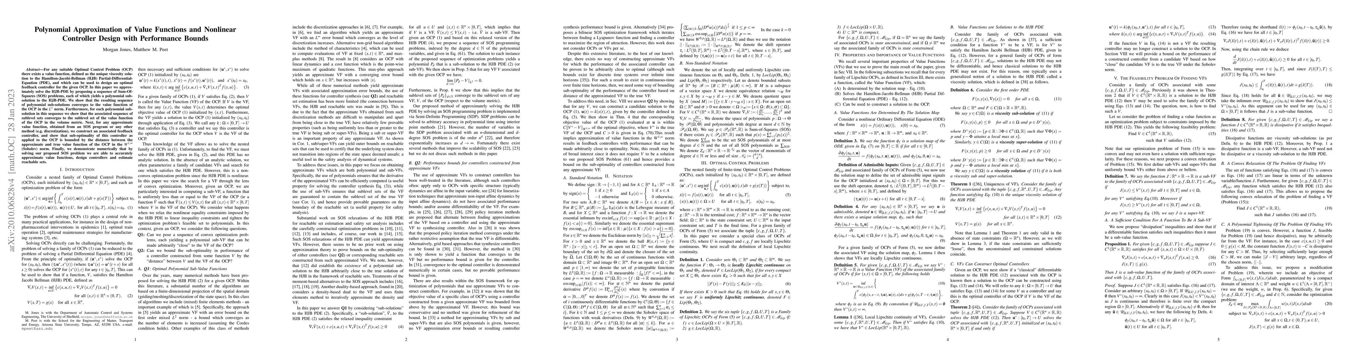 Thumbnail for Polynomial Approximation of Value Functions and Nonlinear Controller
  Design with Performance Bounds