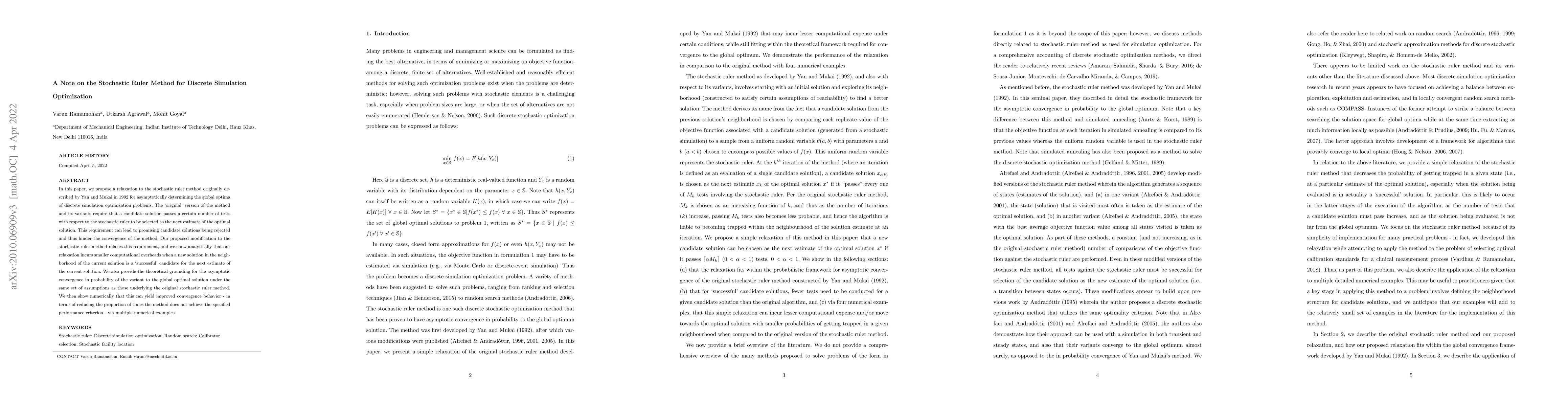 Thumbnail for A Note on the Stochastic Ruler Method for Discrete Simulation
  Optimization