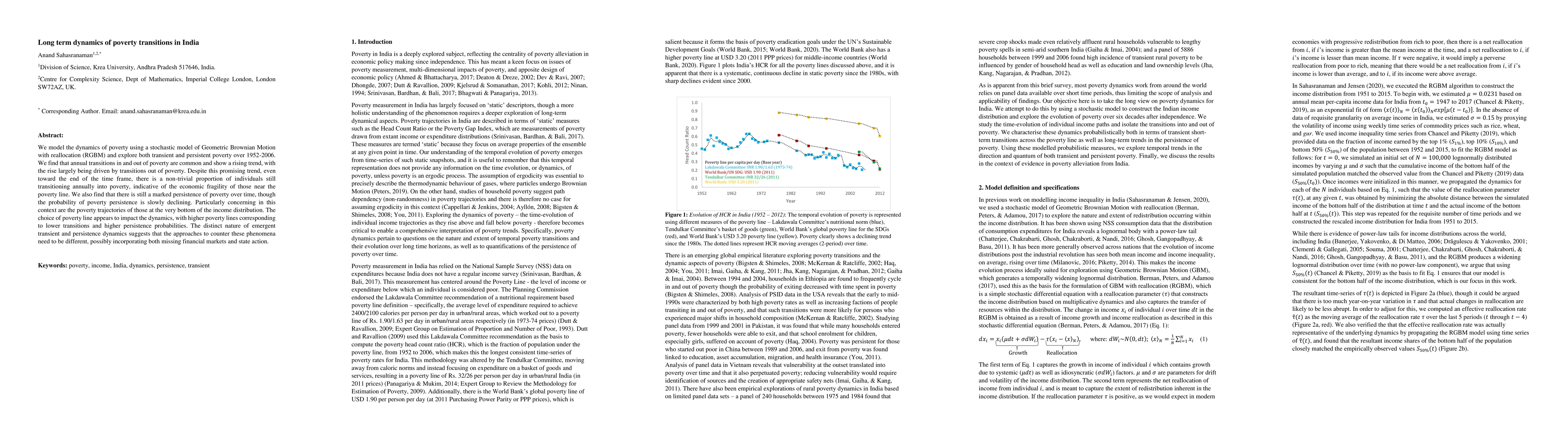 Thumbnail for Long term dynamics of poverty transitions in India