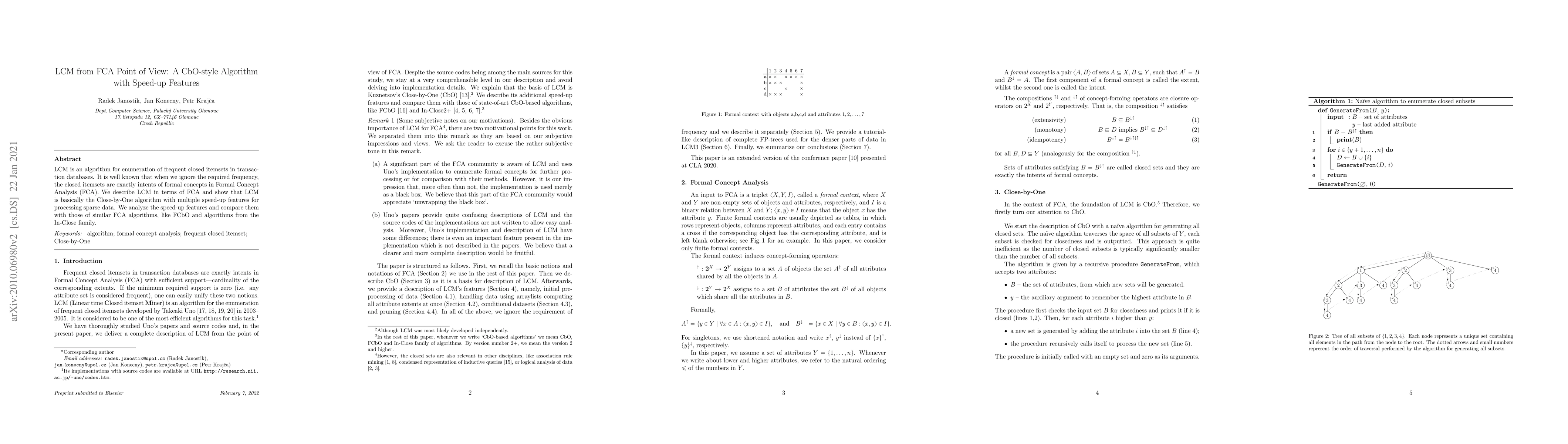 Thumbnail for LCM from FCA Point of View: A CbO-style Algorithm with Speed-up Features