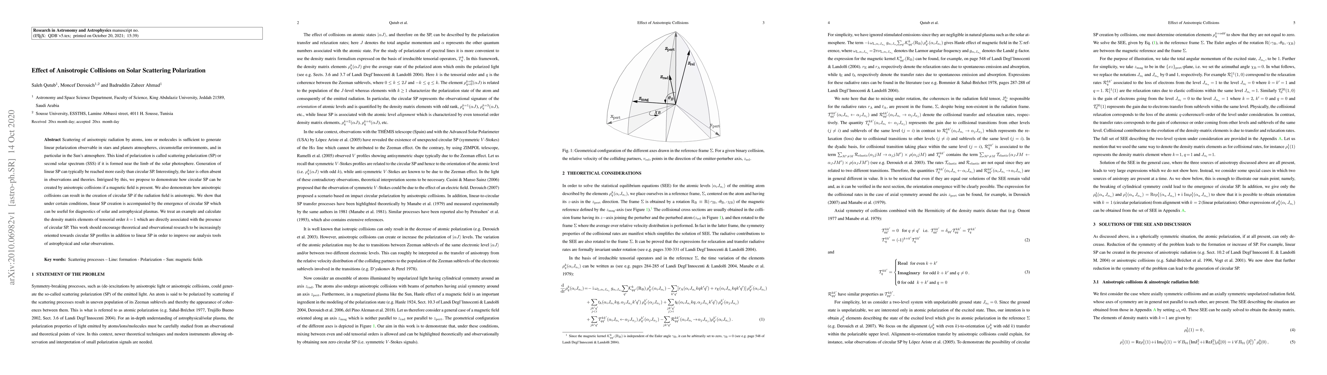 Thumbnail for Effect of Anisotropic Collisions on Solar Scattering Polarization