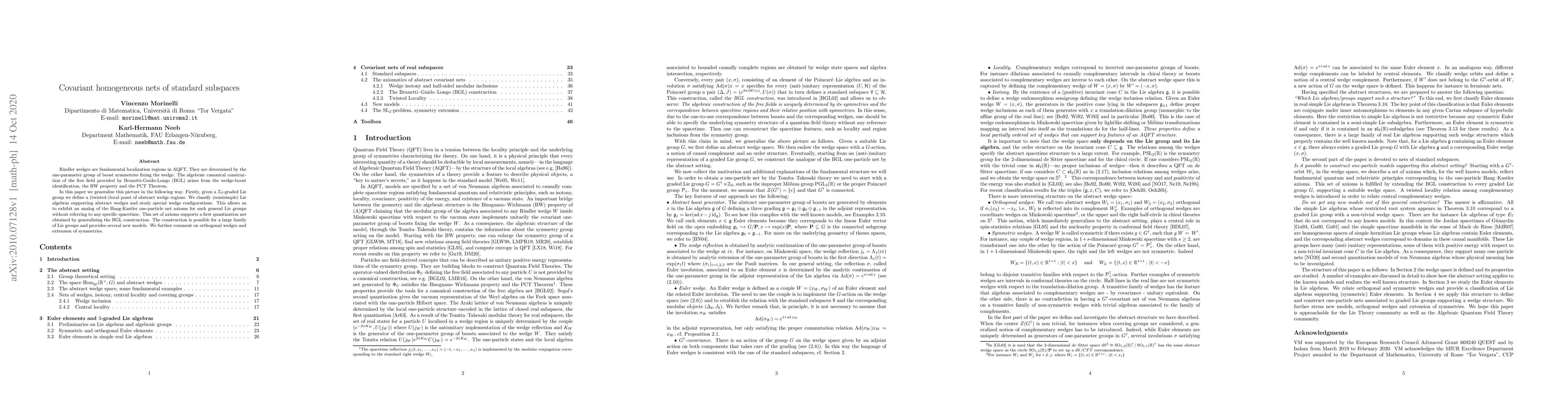 Thumbnail for Covariant homogeneous nets of standard subspaces