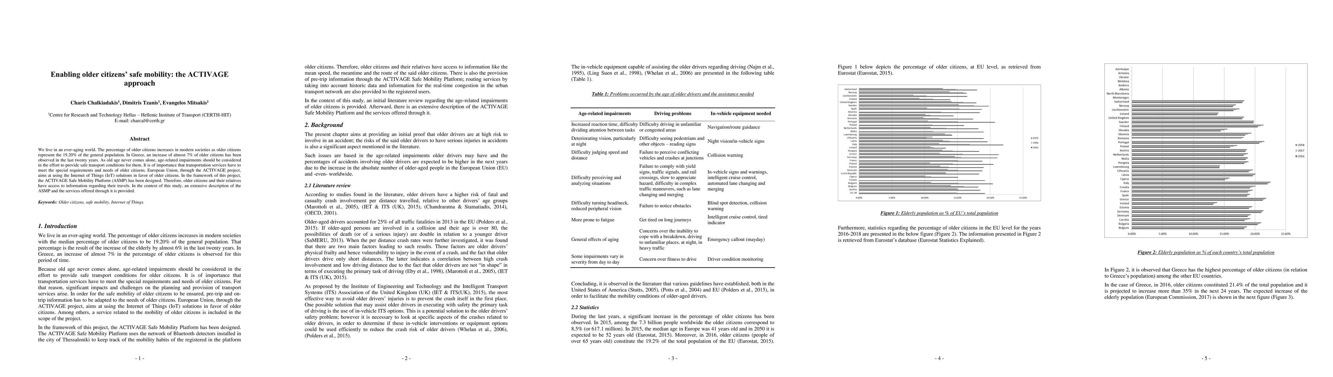 Thumbnail for Enabling older citizens safe mobility. The ACTIVAGE approach