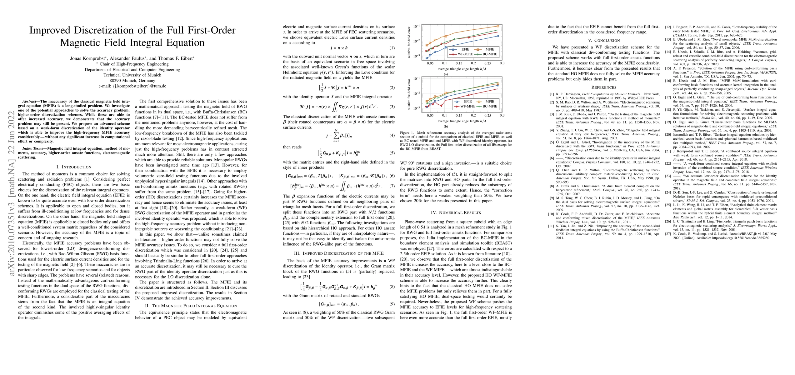 Thumbnail for Improved Discretization of the Full First-Order Magnetic Field Integral
  Equation