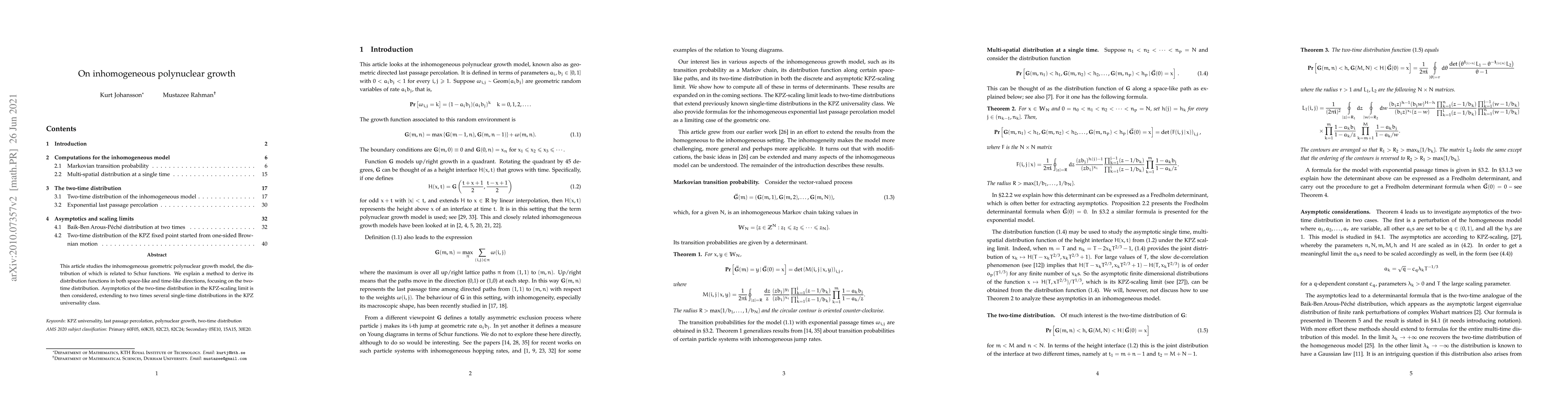 Thumbnail for On inhomogeneous polynuclear growth