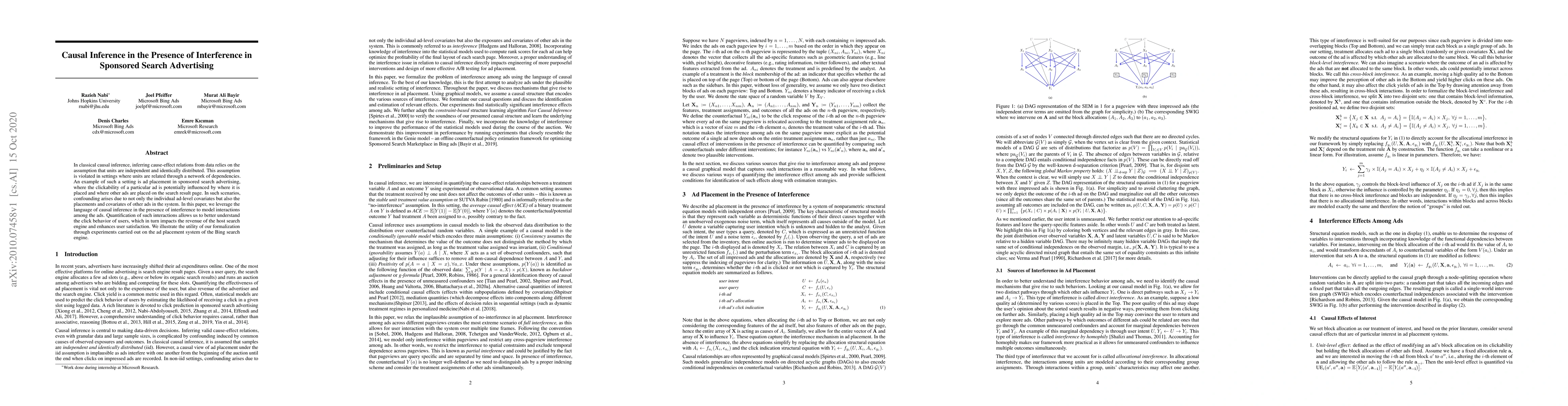 Thumbnail for Causal Inference in the Presence of Interference in Sponsored Search
  Advertising