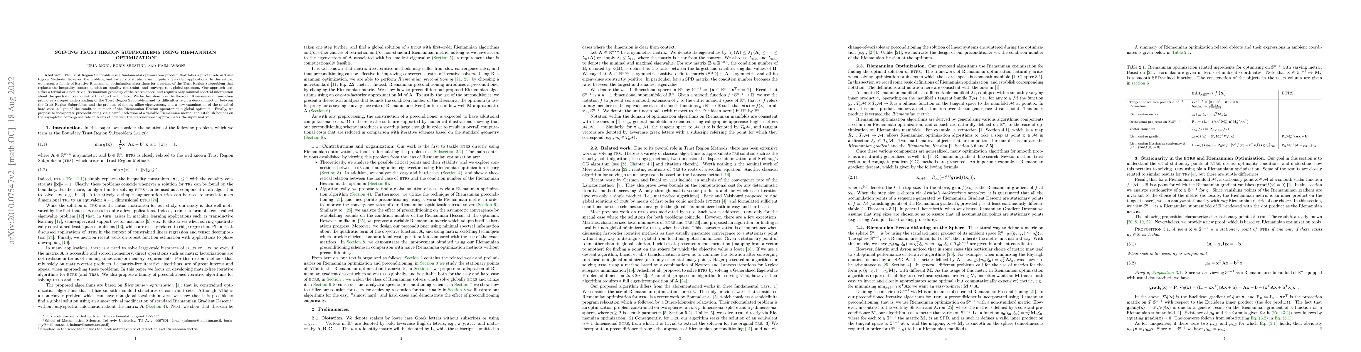 Thumbnail for Solving Trust Region Subproblems Using Riemannian Optimization