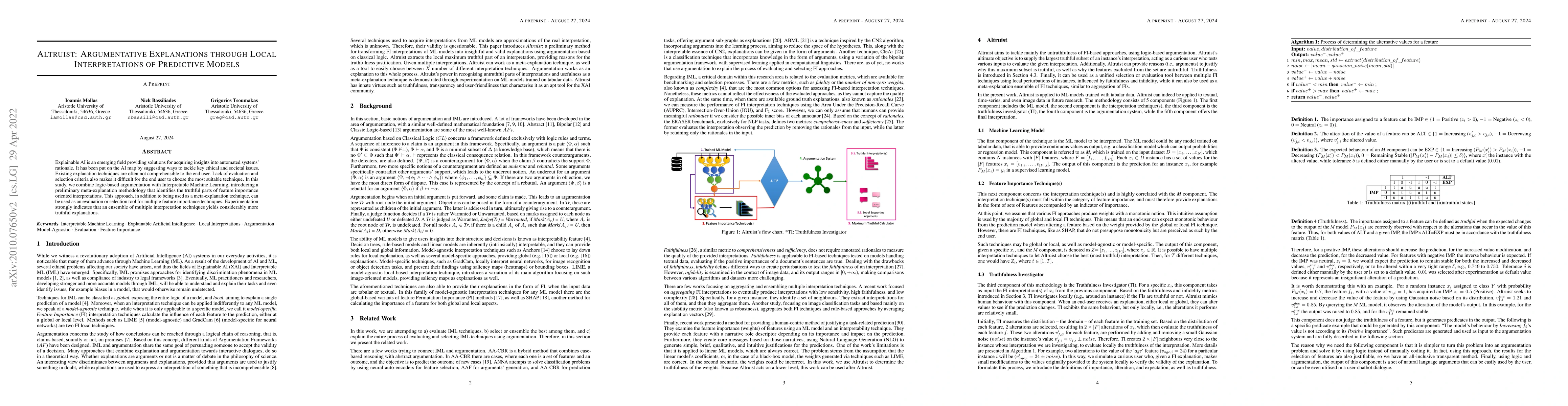 Thumbnail for Altruist: Argumentative Explanations through Local Interpretations of
  Predictive Models