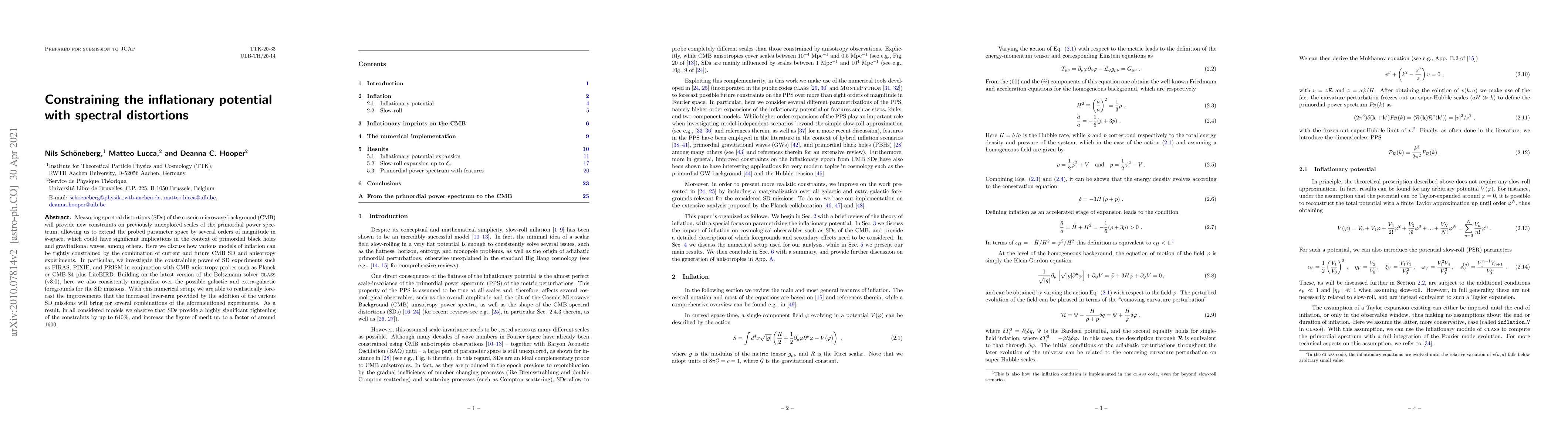 Thumbnail for Constraining the inflationary potential with spectral distortions