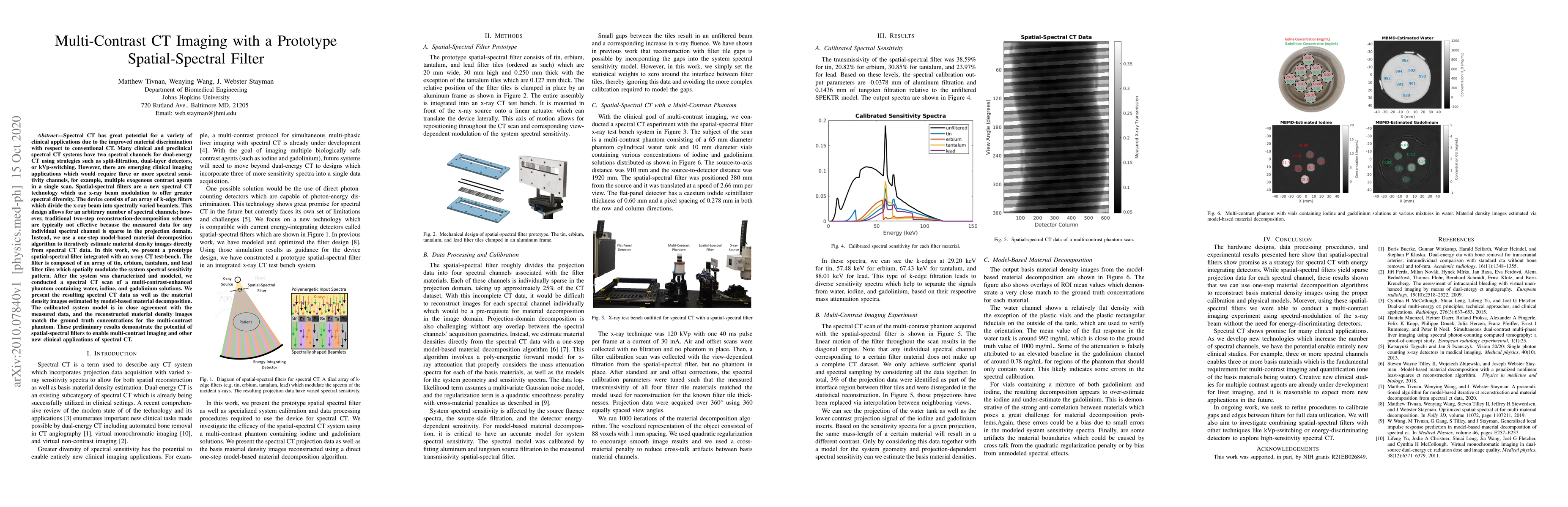 Thumbnail for Multi-Contrast CT Imaging with a Prototype Spatial-Spectral Filter