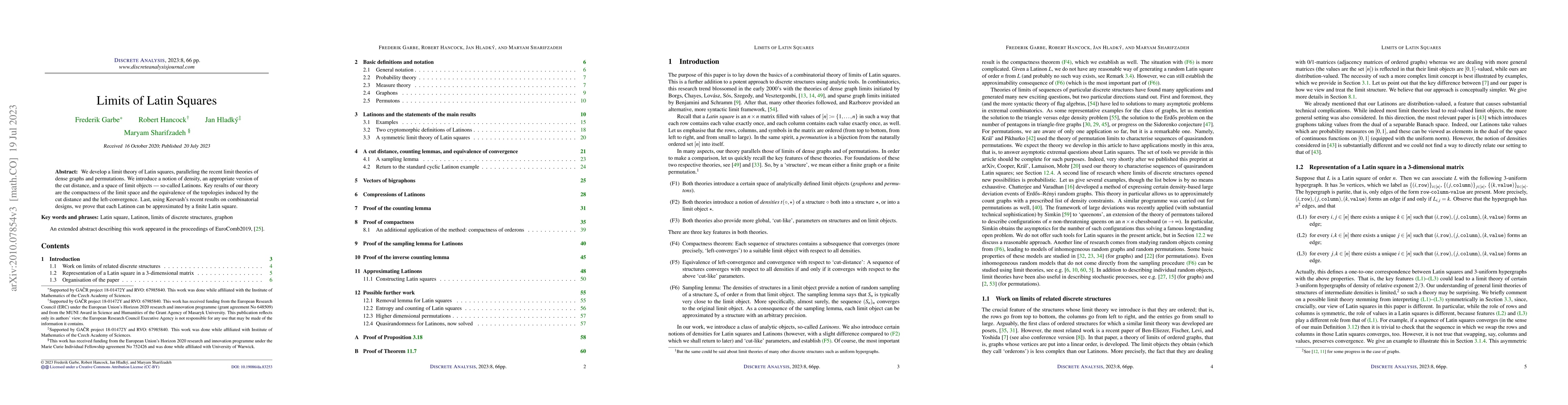 Thumbnail for Limits of Latin squares