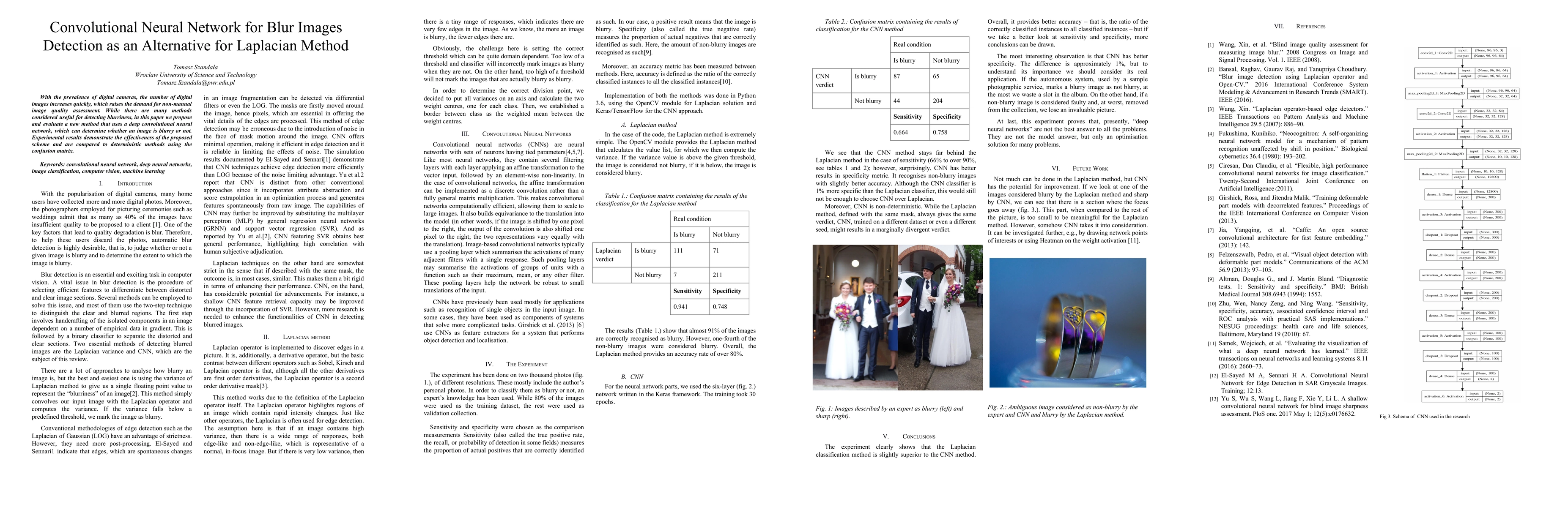 Thumbnail for Convolutional Neural Network for Blur Images Detection as an Alternative
  for Laplacian Method