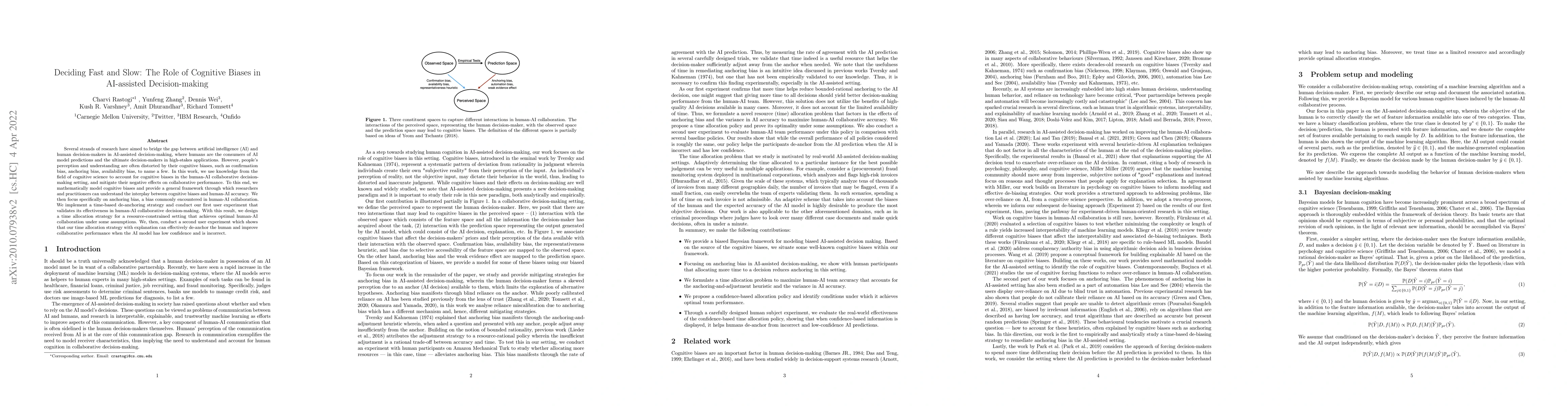 Thumbnail for Deciding Fast and Slow: The Role of Cognitive Biases in AI-assisted
  Decision-making