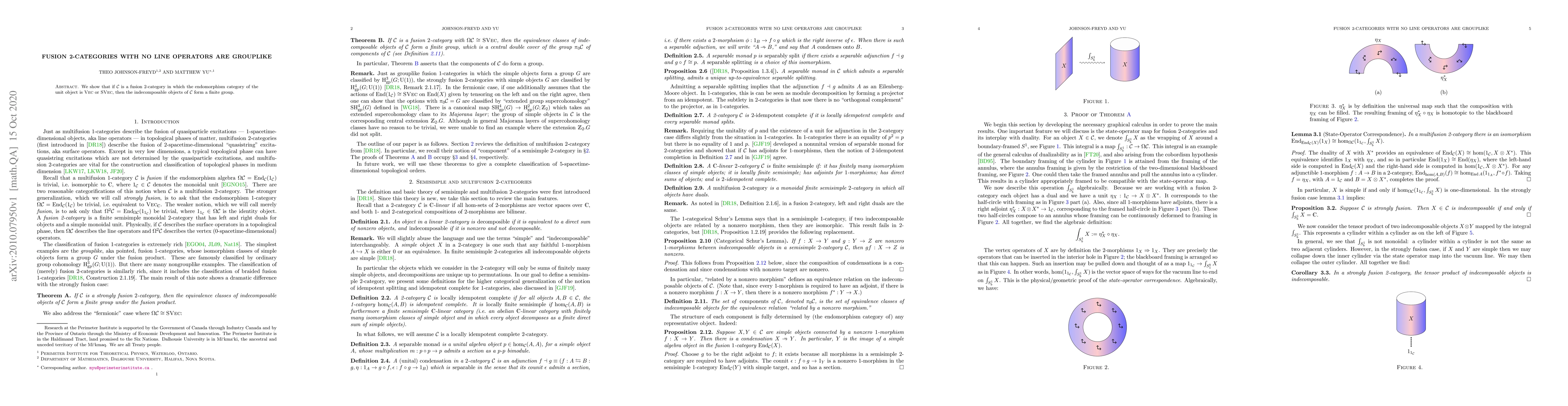 Thumbnail for Fusion 2-categories with no line operators are grouplike