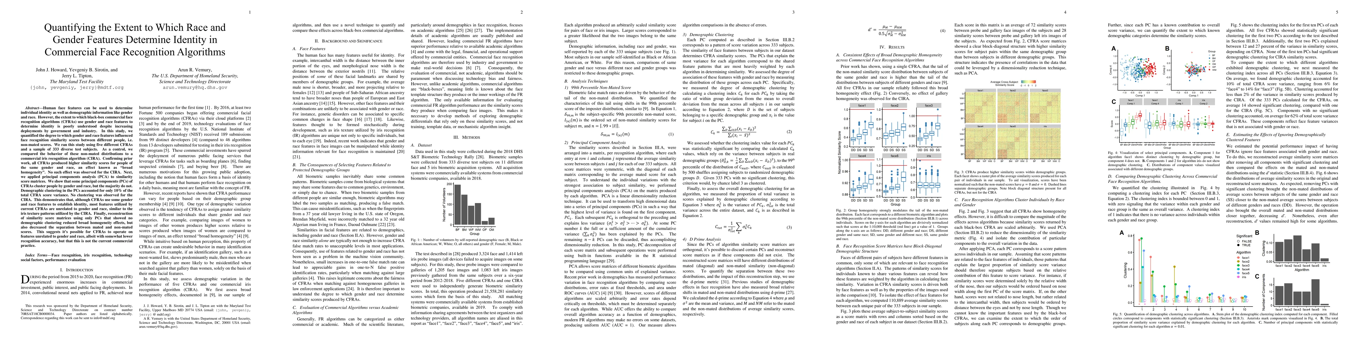 Thumbnail for Quantifying the Extent to Which Race and Gender Features Determine
  Identity in Commercial Face Recognition Algorithms
