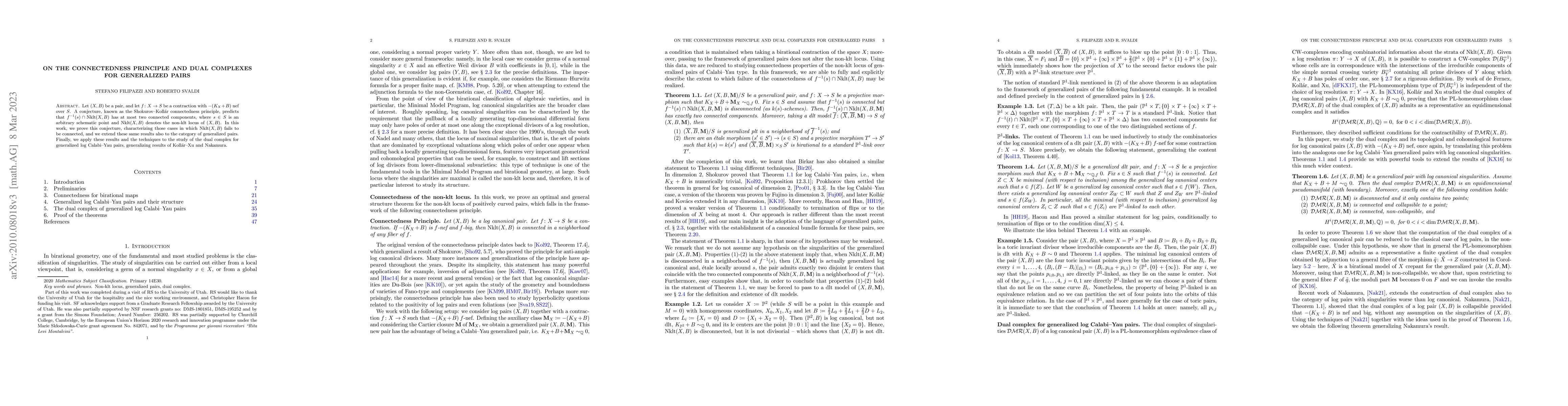 Thumbnail for On the connectedness principle and dual complexes for generalized pairs