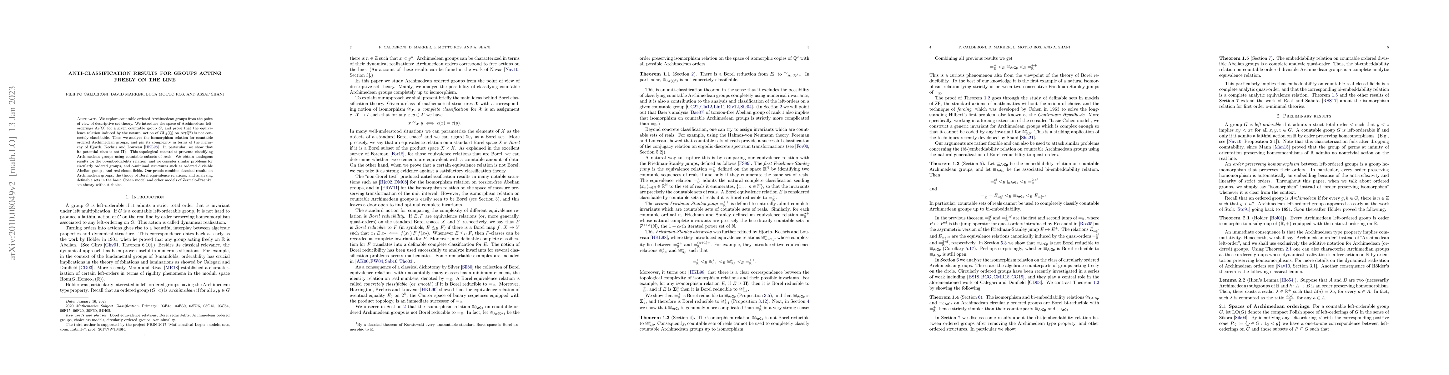 Thumbnail for Anti-classification results for groups acting freely on the line