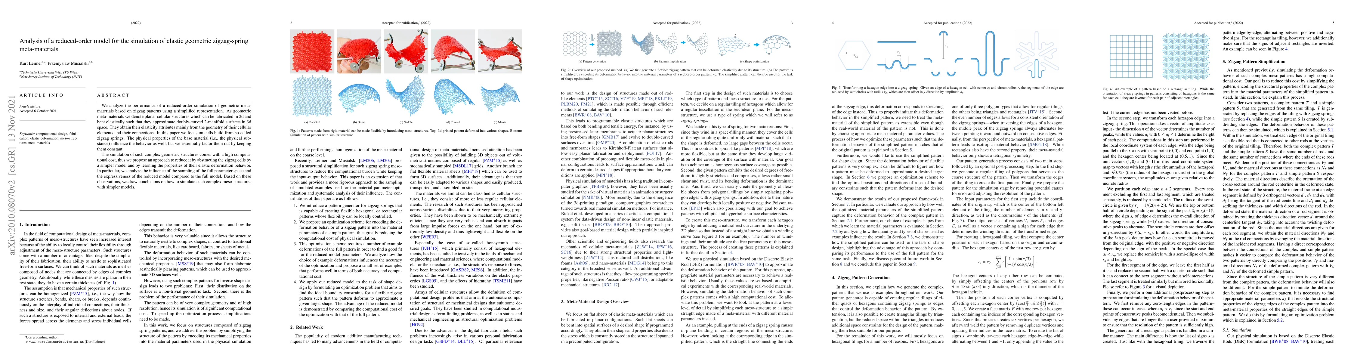 Thumbnail for Analysis of a Reduced-Order Model for the Simulation of Elastic
  Geometric Zigzag-Spring Meta-Materials