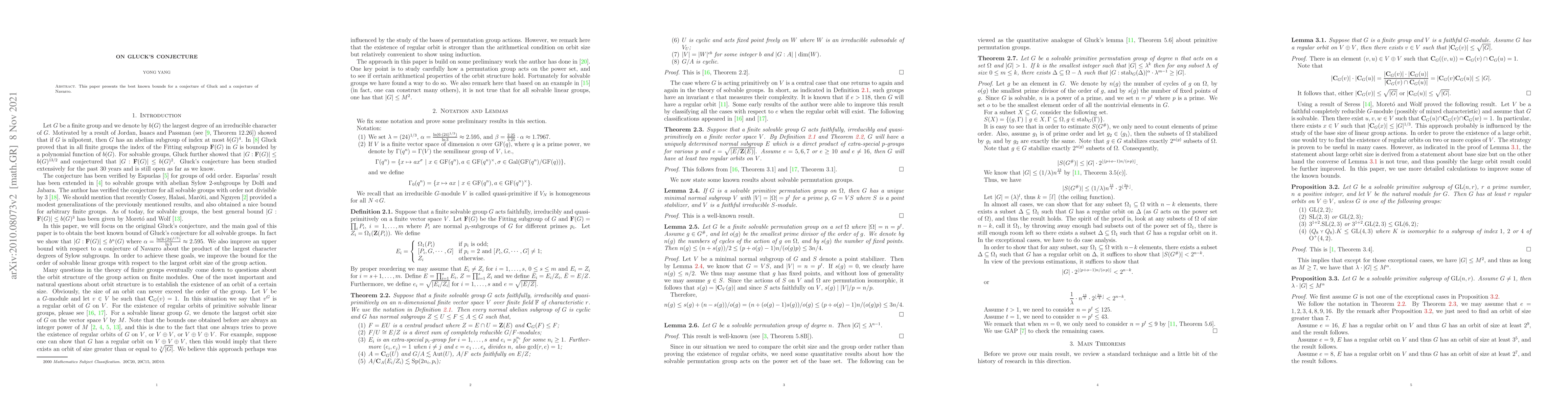 Thumbnail for On Gluck's conjecture